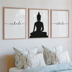 set de 3 cuadros Just Breathe - comprar online