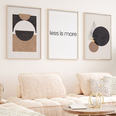 set de 3 cuadros less is more - comprar online