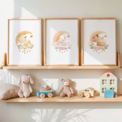 set de 3 cuadros little animals - comprar online