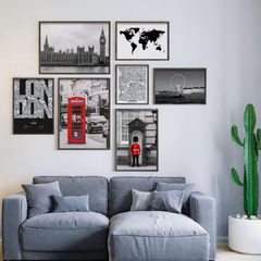 Set de 7 cuadros London in red - comprar online