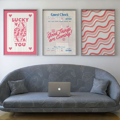 set de 3 cuadros lucky pink - comprar online