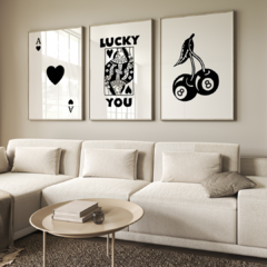 set de 3 cuadros lucky you - comprar online