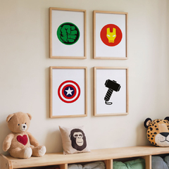 set de 4 cuadros marvel - comprar online
