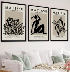 set de 3 cuadros matisse black - comprar online