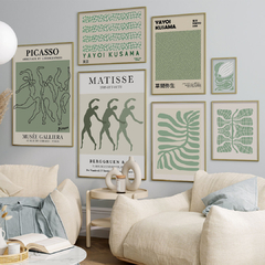 Set de 7 cuadros Green Muse - comprar online