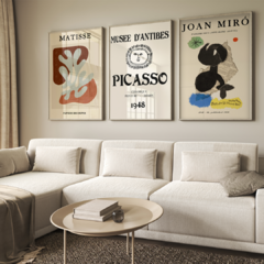 set de 3 cuadros modernismo atemporal - comprar online