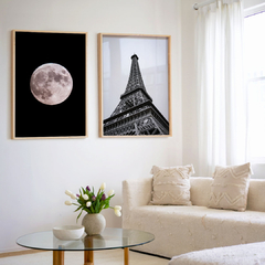 set de 2 cuadros moon in paris - comprar online