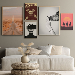 Set de 5 cuadros Planet - comprar online