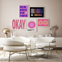 Set de 5 cuadros Pretty Pink - comprar online