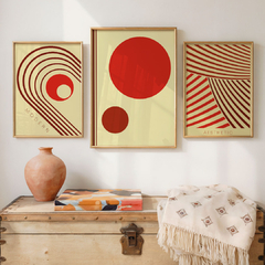 set de 3 cuadros red aesthetic - comprar online