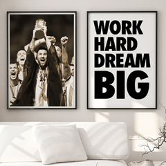 set de 2 cuadros WORK HARD MESSI - comprar online