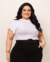 Blusa Plus Size Feminina Manga Flare Suede Canelado - comprar online