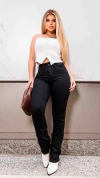 CALÇA RETA PETIT BLACK ELAS. BIOTIPO