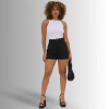 SHORTS JEANS PRETO MEIA COXA