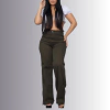 Calça Sarja Wide Leg Militar