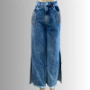 Calça Wide Leg Sawary Com Brilho e Fenda Lateral