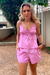Short Doce Brisa Listra Rosa