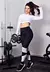 Conjunto Fitness 2 Peças Calça Legging Cintura Alta + Cropped Dubai Branco Em Tela | REF: LX147 - comprar online