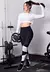 Conjunto Fitness 2 Peças Calça Legging Cintura Alta + Cropped Dubai Branco Em Tela | REF: LX147 - comprar online