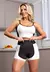 Conjunto Fitness Feminino Short Preto com Branco Cintura Alta + Cropped Alcinha Academia | REF: CSV24 - comprar online