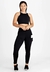 2 Peças Conjunto Fitness Cropped Cavado Detalhe Rosê + Calça Legging Preto com Bolso Funcional | REF: LX98 - comprar online