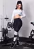 Conjunto Fitness 2 Peças Calça Legging Cintura Alta + Cropped Dubai Branco Em Tela | REF: LX147 - comprar online