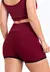 Short Fitness Cintura Alta Marsala com Cardaço Fake Racy REF: CLGA7 na internet