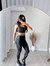 2 Peças Conjunto Fitness Calça Legging Preto Cintura Alta Detalhes em Vivo Branco + Cropped Esportivo Preto Detalhe em Linhas Brancas | REF: CSV21 - Endorfit - Lifstyle