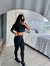 Conjunto Fitness 2 Peças Cropped Preto Manga 3/4 + Calça Legging Cintura Alta com Bolso Tela Funcional | REF: LX81 - Endorfit - Lifstyle