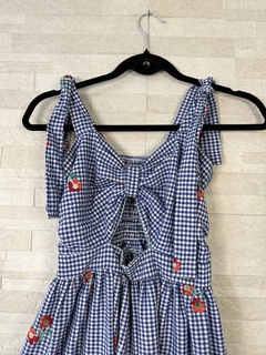 Vestido midi xadrez bordado // PP na internet