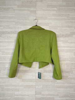 Blazer cropped de viscose e linho - loja online