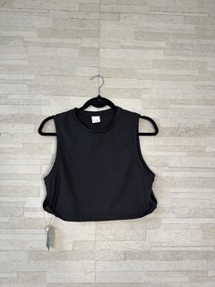 Cropped preto de nylon // P