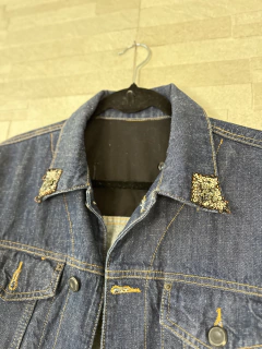 Jaqueta Jeans com gola de strass da Animale // G na internet