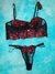 conjunto con corset negro con bordo