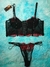 conjunto con corset negro con bordo - comprar online