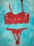 Conjunto con corset rojo