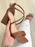 SANDÁLIA SALTO GEOMÉTRICO 8 CM MARROM - comprar online