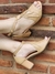 SANDÁLIA SALTO BLOCO 5 CM BEGE COURO