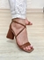 SANDÁLIA SALTO GEOMÉTRICO 8 CM MARROM - VITRINE DE CALÇADOS