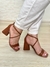 SANDÁLIA SALTO GEOMÉTRICO 8 CM MARROM