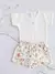 Conjunto saco, short y body estampado en internet