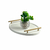 Bandeja Para Servi Café Decorativa da Manhã Escritório 46x26 Cor:Branco;Cor Alça:Dourado - comprar online