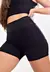 Short saia corrida preta com detalhes em tela, ideal para atividades físicas.
