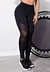 Calça Madri Legging preta com detalhes em tela, ideal para atividades físicas.