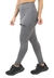 Calça saia mescla legging fitness cinza, com detalhe de saia na parte frontal, usada por uma modelo em movimento.