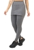 Calça saia mescla legging fitness em tom cinza, destacando o design moderno e confortável, ideal para atividades físicas.