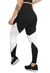 Calça PowerMax Legging com design em preto e branco, vista lateral, ideal para moda fitness.