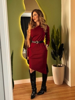VESTIDO CANELADO OMBRO SÓ