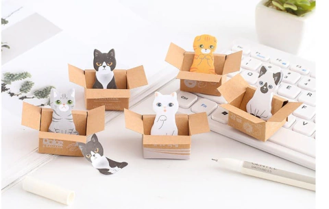 STICKY NOTE GATINHO NA CAIXA