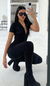 Catsuit Black Enterizo Mono Manga Larga Con Cierre Lycra en internet
